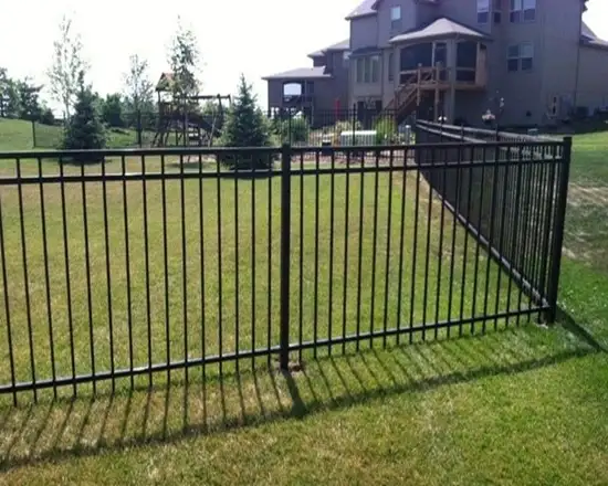 Decorative rod top fence for residential use.